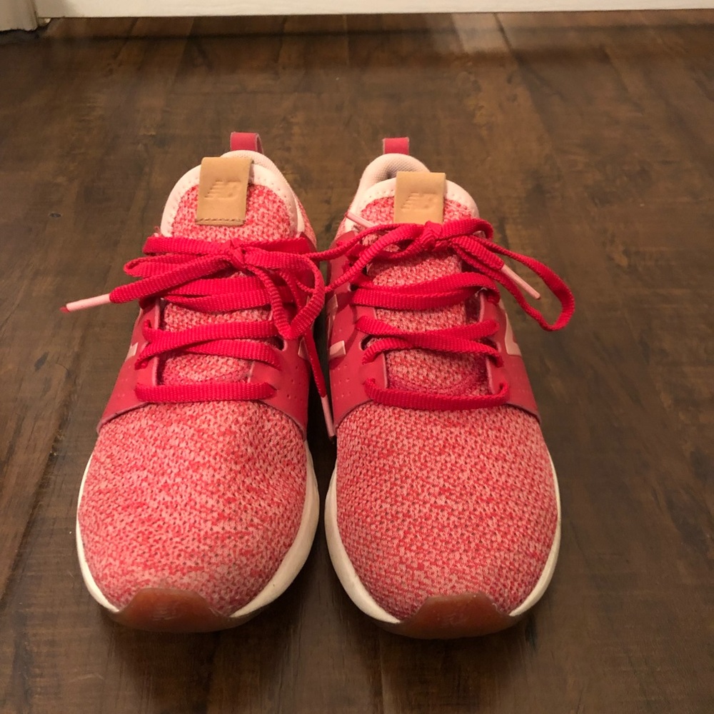 New Balance-big kids pink heathered shoes